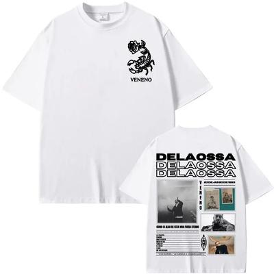 Rapper Delaossa Veneno Album 2025 Tour Trička Pánská Dámská Vintage 90. léta Hip Hop Styl Trička Vysoká Kvalita Pohodlí Kulatý Výstřih Tričko#Barva(1)