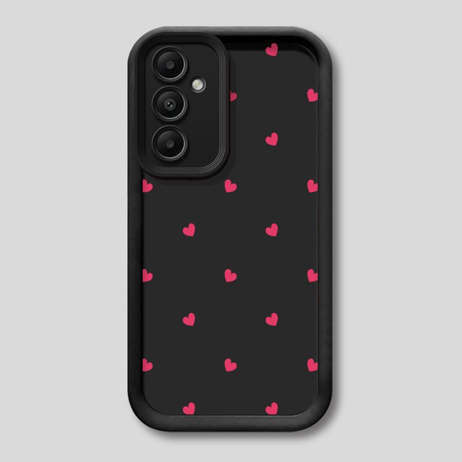 Soft Cover Case for Samsung Galaxy A26 A22 A24 A13 A36 A32 A34 A23 A12 A56 A33 A16 A14 Black Love Heart