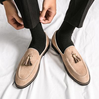 Fashion Spring British Style Suede Tassels Loafers Low Heel Outdoor Casual Shoes Classic Business Formal Wedding Shoes Designer Moccasin