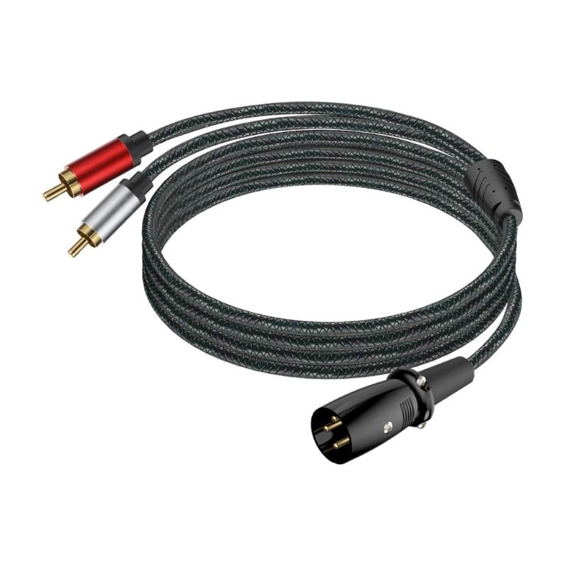 3Pin Male To 2RCA Male Splitter 3Pin To 2RCA Stereo Patching Sound Cable Interconnect Duplicator Cable Adapter