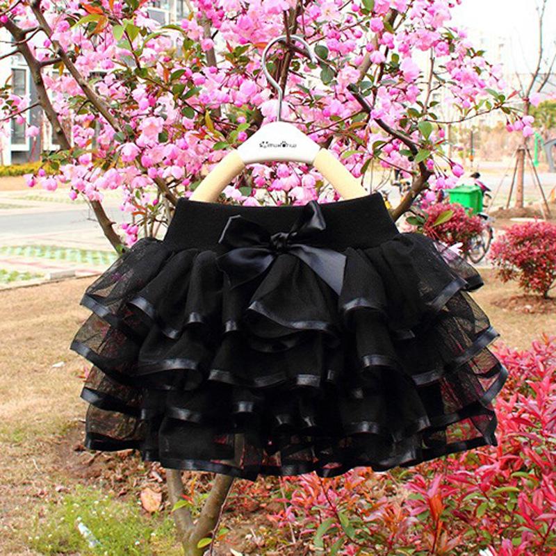Versatile Girls' Princess Gauze Skirt - Layered Cake Design for All Seasons in Korean Style
