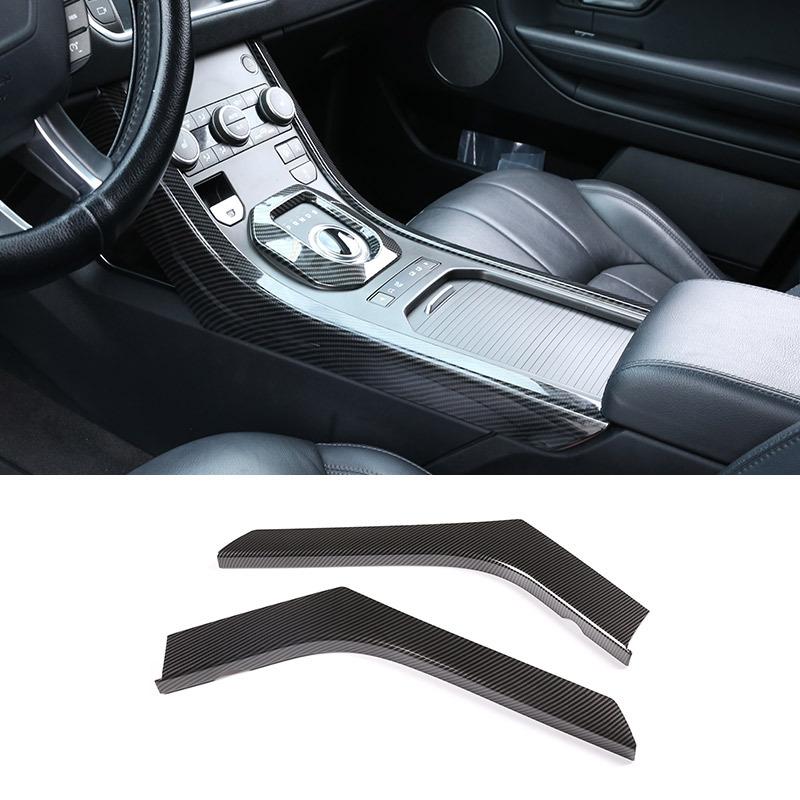 For Land Rover Range Rover Evoque 2012-2018 Carbon Fiber/Black Wood Grain Center Console Decoration Strips Trim Car Accessories