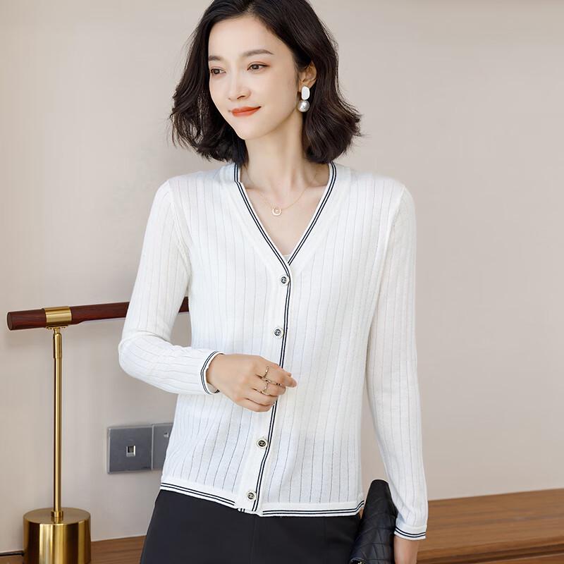 Yiliteng Women's Solid V-Neck Knit Cardigan