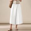 ZANZEA Women Casual Elastic Waist Loose Wide Leg Capris Pants