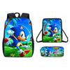 Children Cartoon Pattern Breathable Backpack Three Piece Set