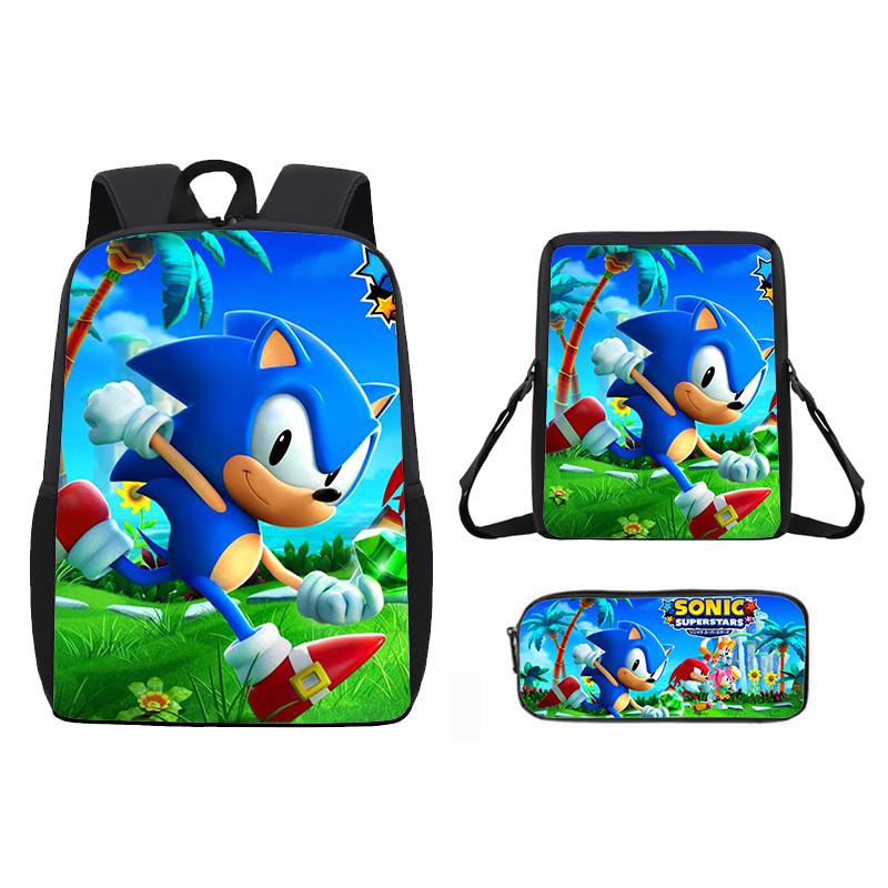 Children Cartoon Pattern Breathable Backpack Three Piece Set