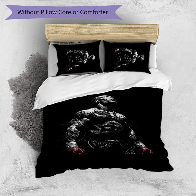 Mike Tyson Printed 3PCS Bedding Set Soft Breathable Duvet Cover Pillowcases Set Washable Bedroom Decor Home Gift