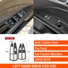 For Ford Mondeo Fusion 2013- Real Carbon Fiber Stickers Door Window Lift Control Panel Car Accessories Interior Decorative