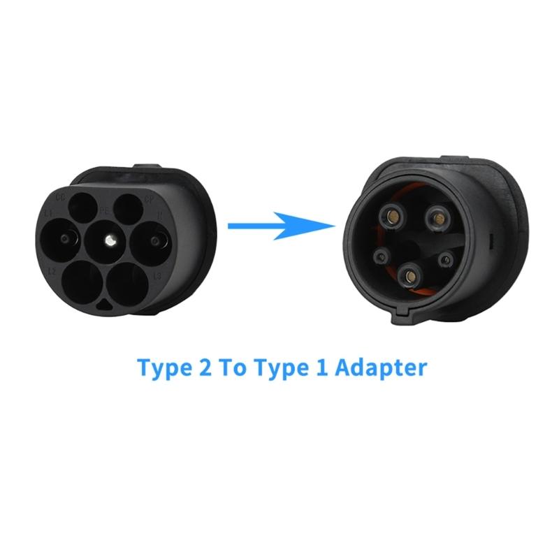 EV Car Charging Connection Adapter from IEC 62196 to J1772 Support 16A 32A Powerful EV Charging Adapter