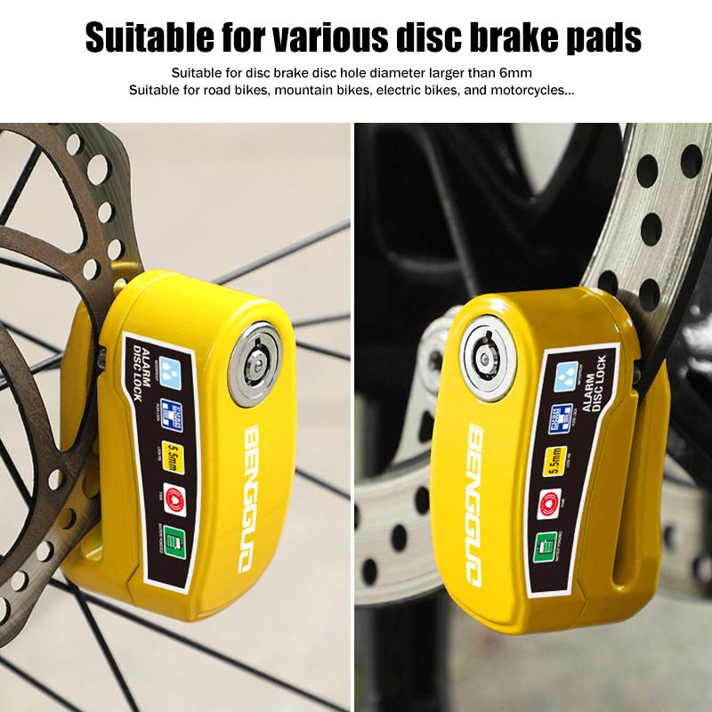 Bloqueo de Disco de Freno con Alarma Impermeable para Moto Bicicleta Scooter Dispositivo Antirrobo de Alta Seguridad