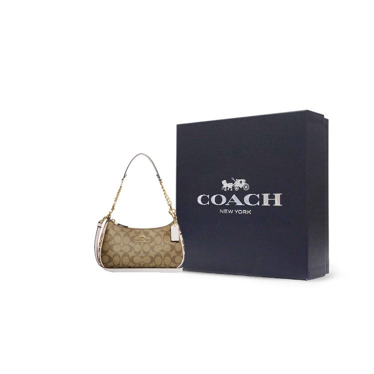 Coach Teri 24 Zipper Closure Multi-Functional Pocket Double Card Slot Synthetic Leather And Leather Handheld Crossbody Shoulder Bag Medium CC323-IMLOT