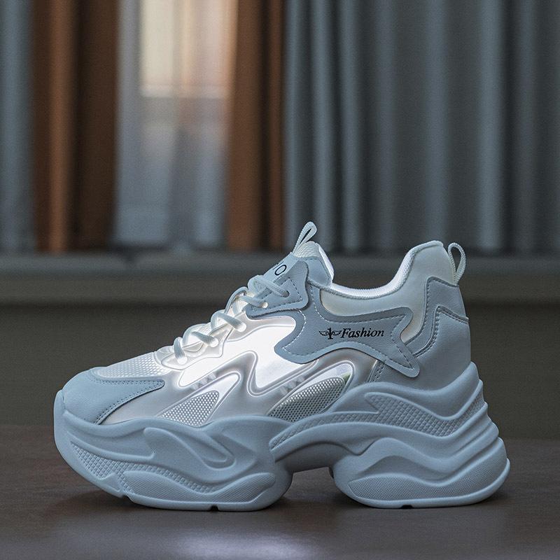 Platform dad shoes women's spring 2026 new versatile breathable net shoes increase in height in summer