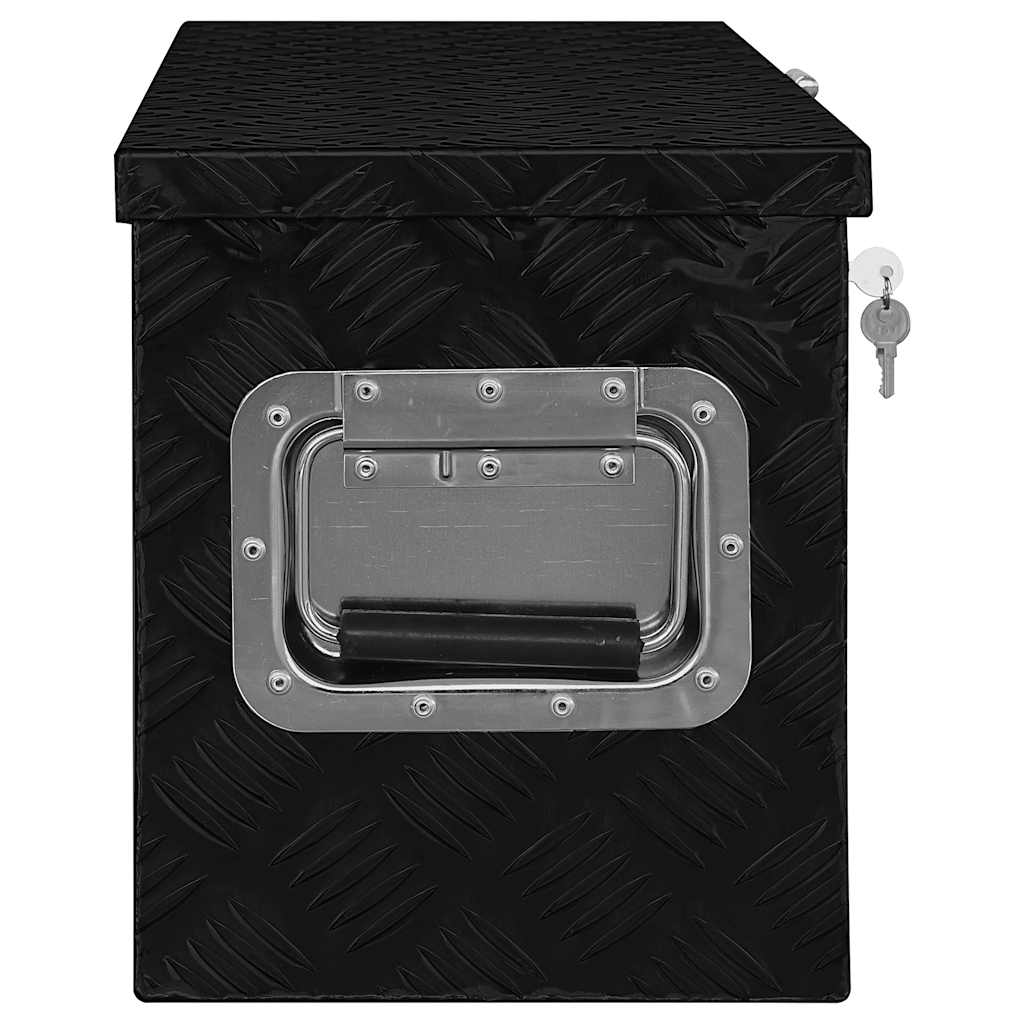 Vidaxl Skrzynia Aluminiowa, 80 X 30 X 35 Cm, Czarna