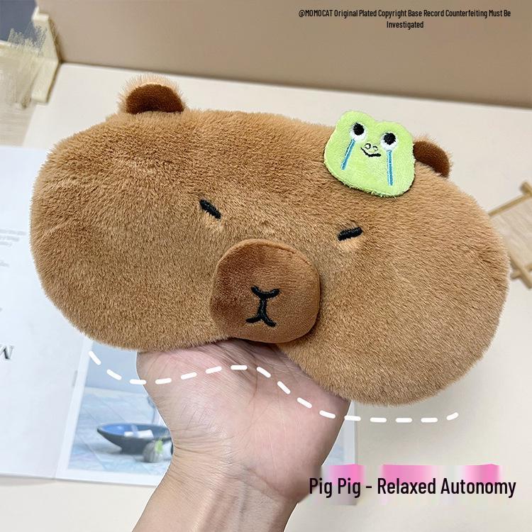 

Мультяшная маска для глаз капибары - Регулируемая, Милая, Компресс горячий/холодный для сна