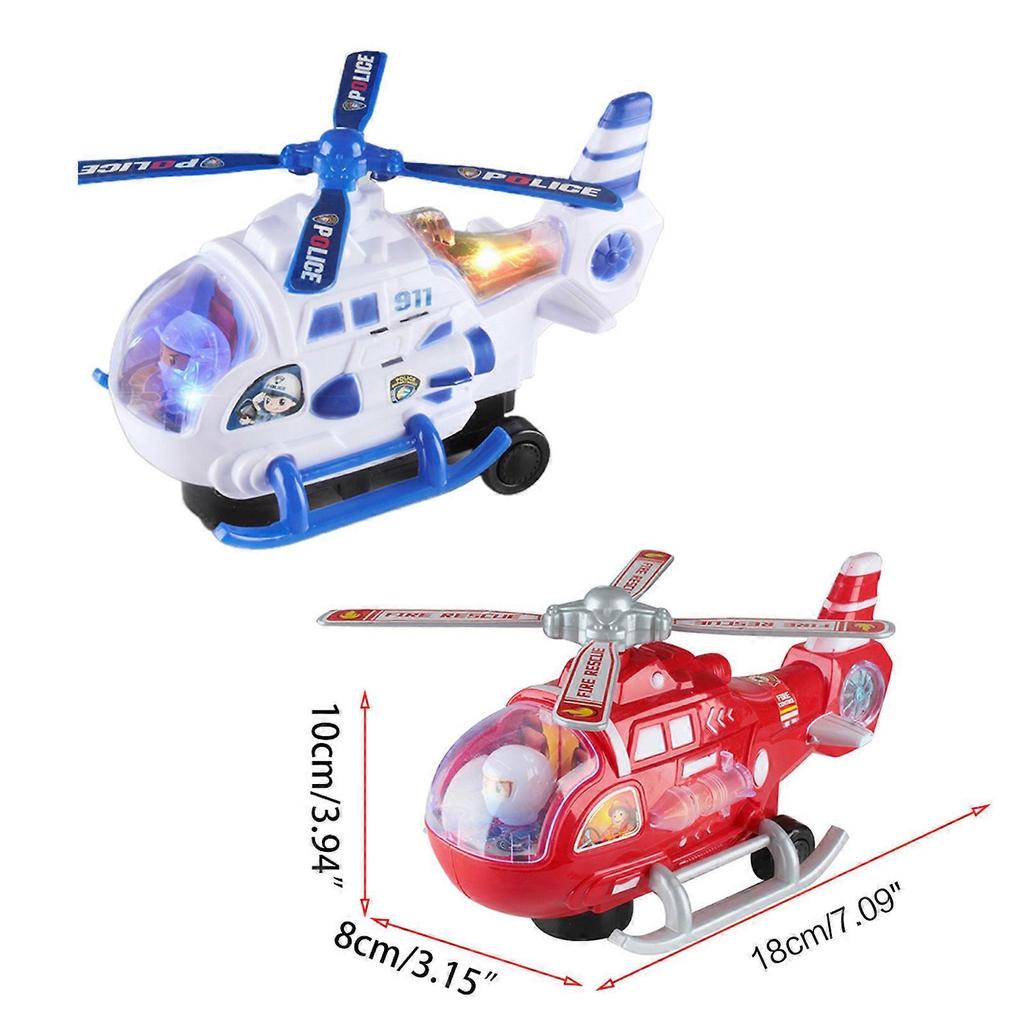 Electric Aircraft Mini Car Toy for w/ LED Music Model Helicopter Kids Interactive Learning Toy Baby New Year’s Party Fav Blue