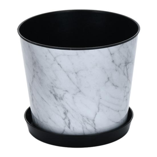 Small 6 Inch Planter for Indoor Plants Plastic Flower Pot with Drainage Hole And Saucer for Orchids Violets Herbs