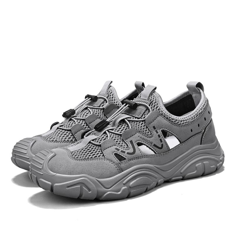 Fashion Comfortable Casual Men's Water Shoes Summer Trend Outdoor Walking Soft Bottom Breathable Beach Shoes Material Mesh Hiking Shoes