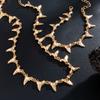 SHIXIN Punk Choker con Borchie Lisce e Punte Bracciale Set di Gioielli per Uomo alla Moda Geometria Irregolare Catena Corta per il Collo Nuovo