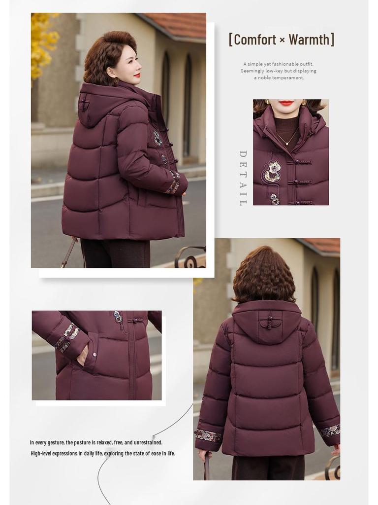 Manteau d'hiver chaud en coton doublé de polaire pour femmes de 40 à 60 ans