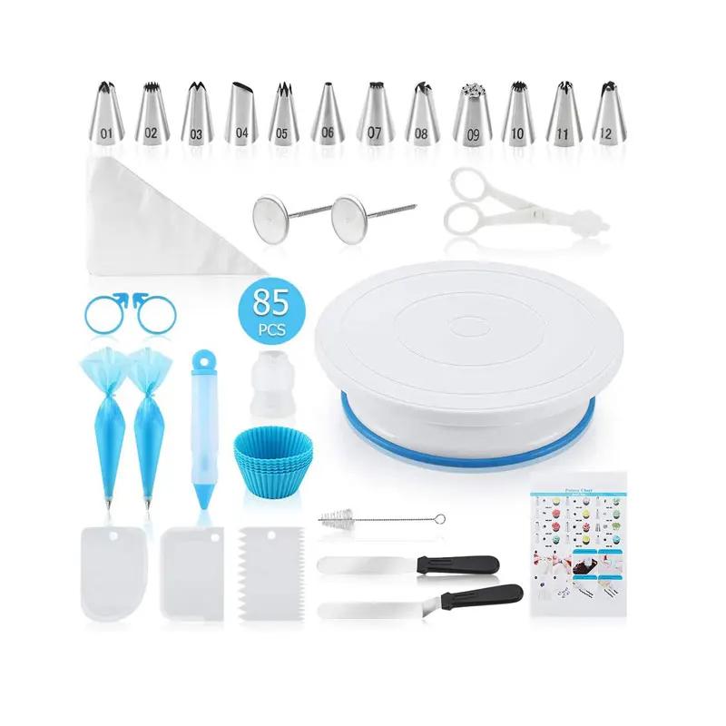 Wholesale Cake Decorating Set Decorating Supplies Making Baking Tools Piping Nozzle Rotating Turntable Cake Tools белый
