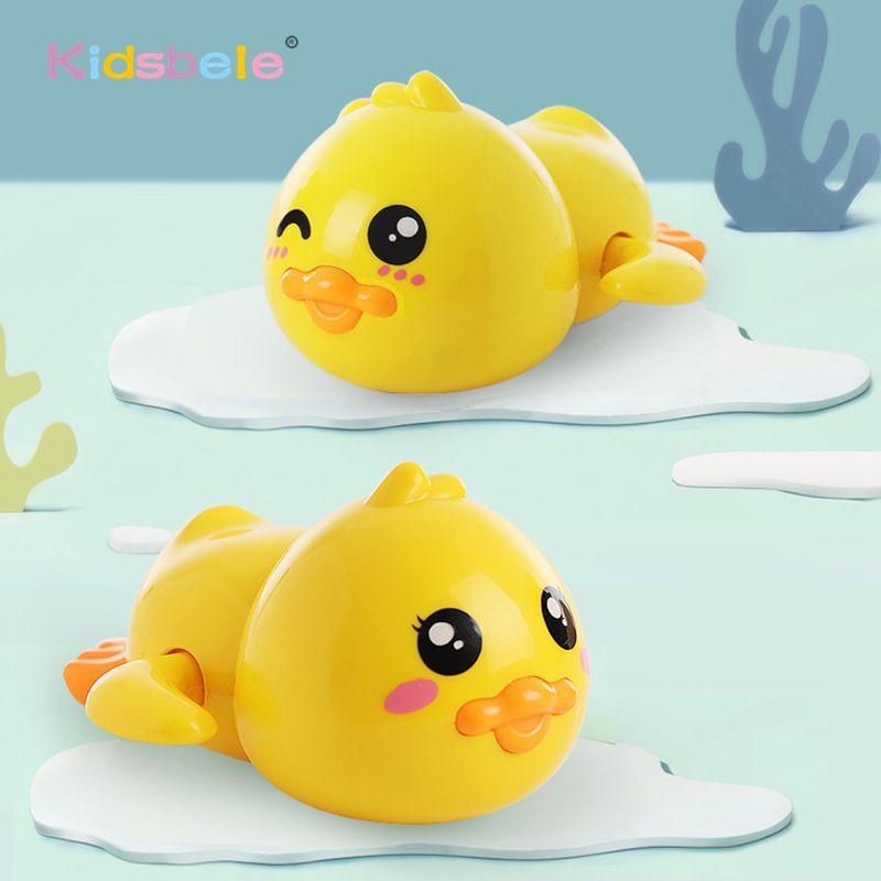 Cute Swimming Duck Clockwork Bath Toy Wind Up Water Floating Toy Hot Sale Duck Toy for Baby Bathtub Bath Toy Fun Bath Time Gift