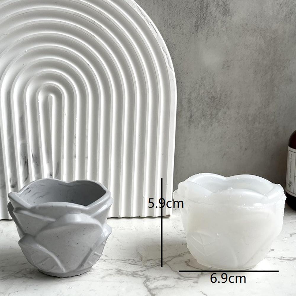 DIY Flower Shape Planter Silicone Mold Concrete Cement Mould for Candle Holder Storage Box Flowerpot Epoxy Resin Mold Home Decor
