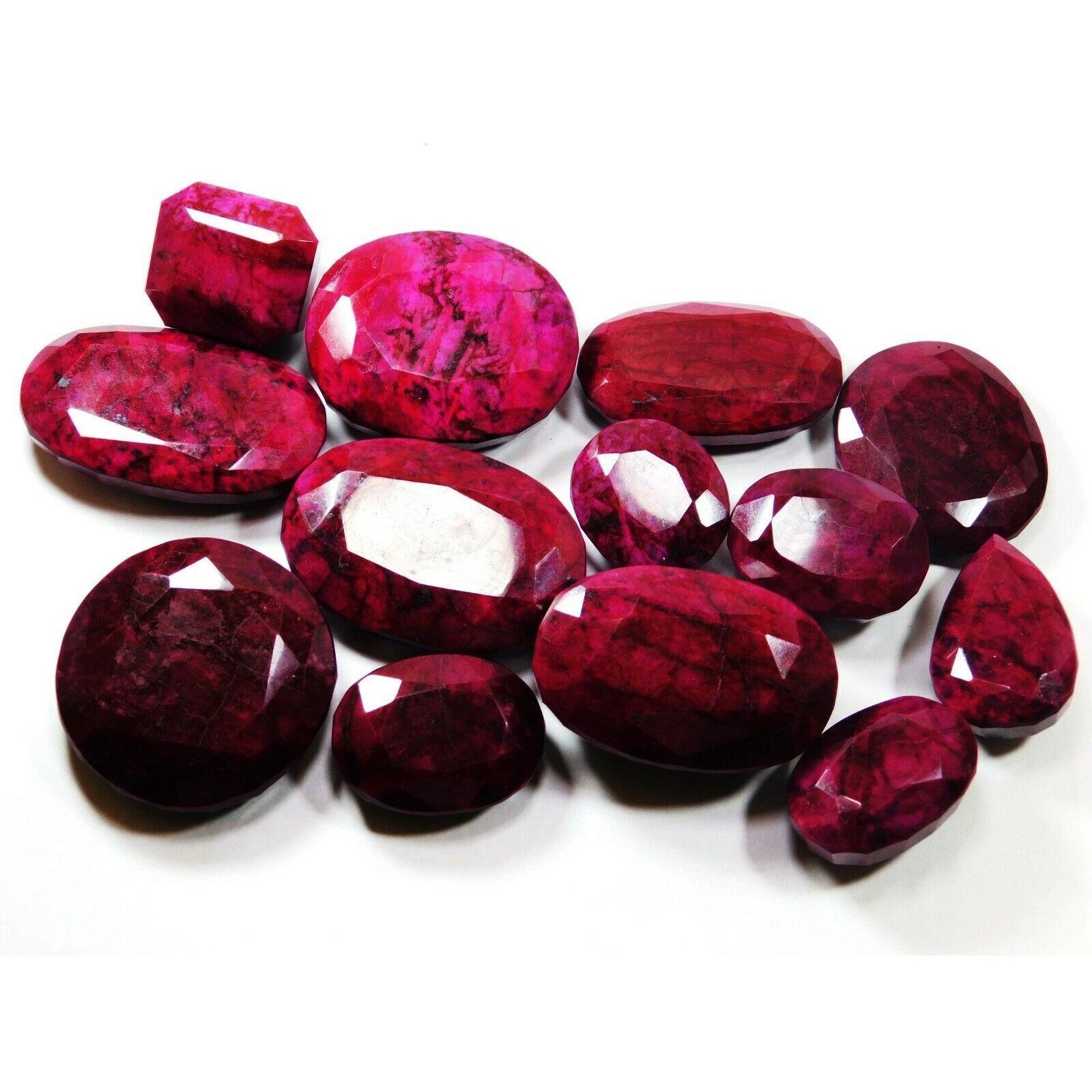 

500 Ct Red Ruby Gemstones Lot Certified Mix Shape Huge Size LOT A-72111111