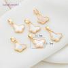 Wholesale 18k Gold Plated Brass Heart/Butterfly Pendants Charms,Natural Shell Charms For Jewelry Making,DIY Necklace Accessories