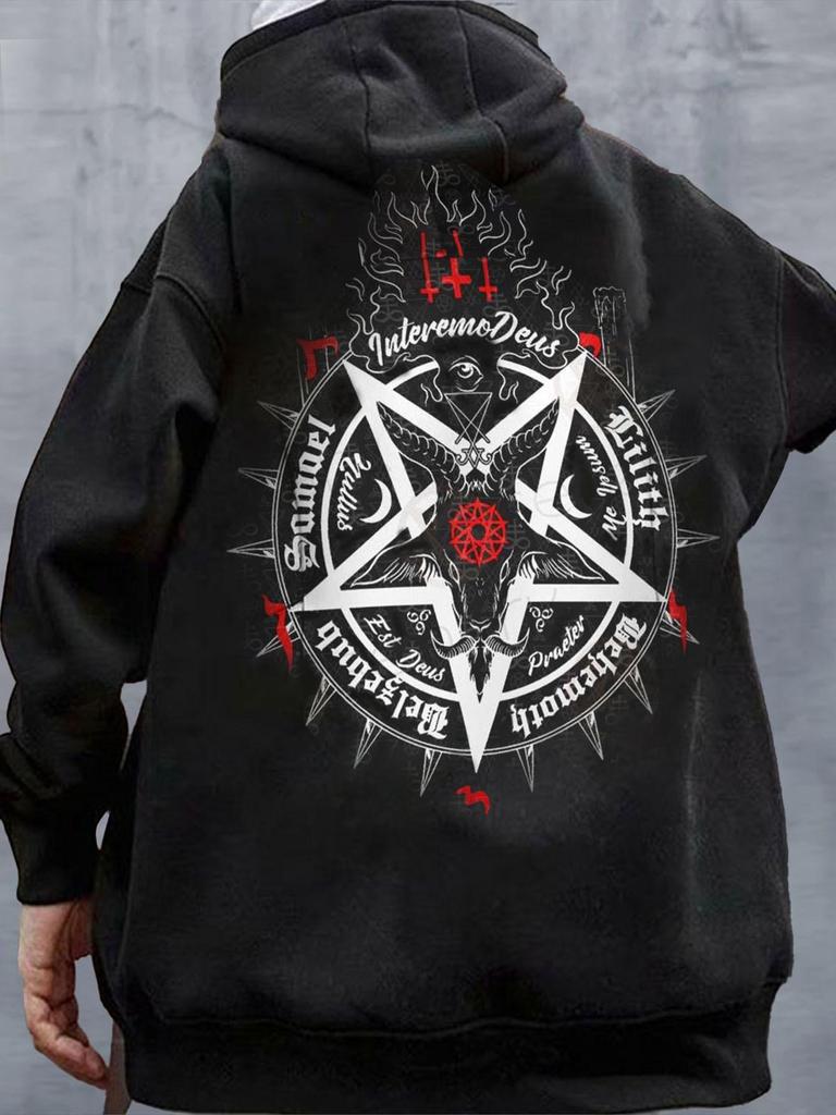 European and American Wish Independent Station Tide Brand Pattern Hooded Sweater Supports a Custom-made