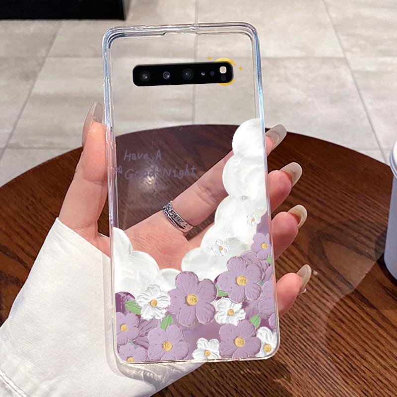 Casing For Samsung Galaxy S10 5G 6.7" SM-G977U G977N G977B Case Aesthetic Fashion Cute Cat Transparent Soft Silicone Back Cover