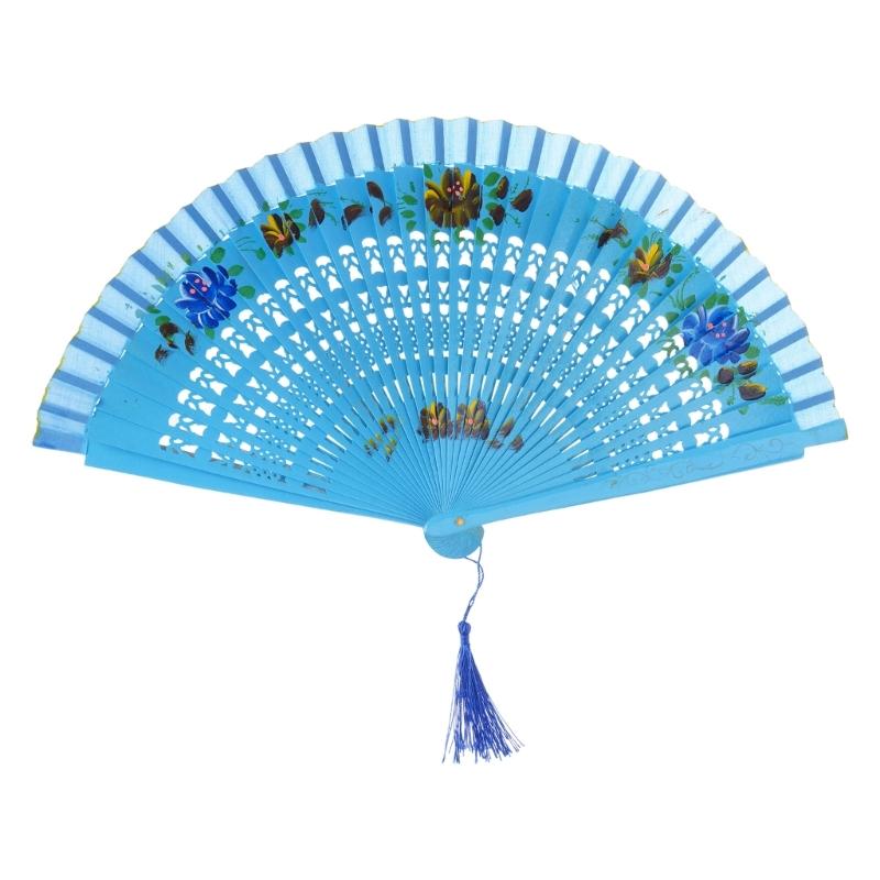 

Spanish Double Sided Painted Folding Fan Handheld Fan Ornament Household for Wedding Birthday Holiday Festival Present 1