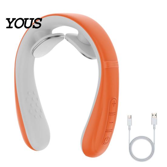 Travel Friendly Neck Massager Electric with Heat, 10 Modes & 16 Intensity Levels, Heated Cervical Lightweight Cordless Massager, Wearable Relaxer for