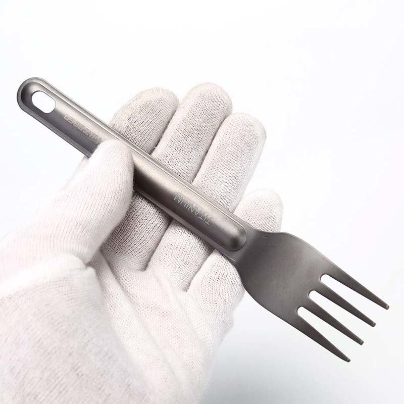 1ШТ Длинная ручка Ложка Открытый кемпинг Титановая свинина Кемпинг Посуда Пикник Ложка Инструмент fork