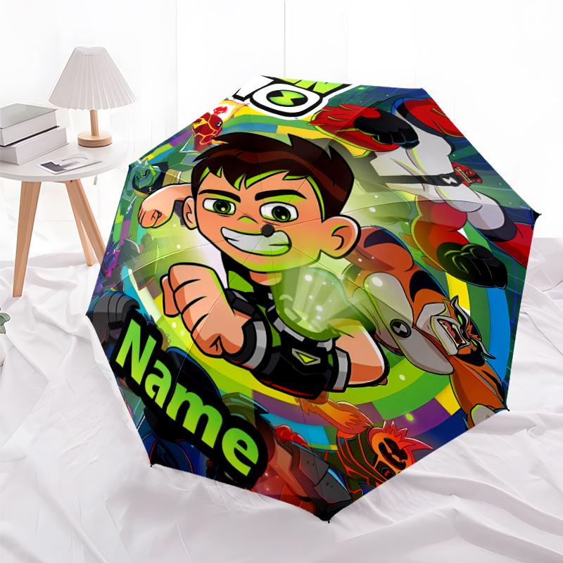 Personalized Name B-Ben10 Print Umbrella - Automatic Open/Close, Eight-Rib Durable Frame, Automatic Folding Umbrella