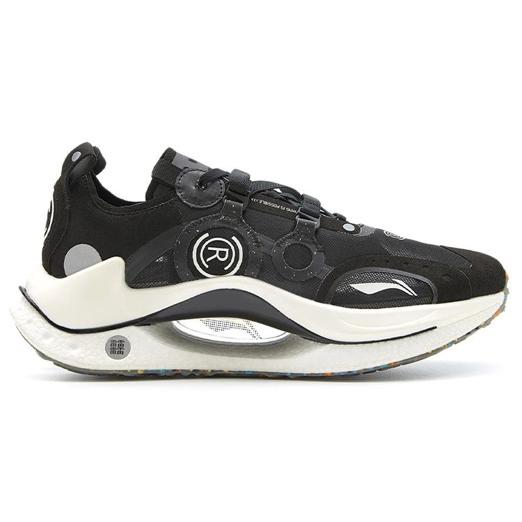 Li-Ning Shadow Running Shoes Low-Top with Shock Absorption, Anti-Slip, Wear-Resistant, Breathable, and Lightweight Bounce Men Sneaker Black AZGS021-2