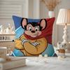 The Mighty Mouse Playhouse Cushion Cover Anti-dustmite Pillowcase Invisible Zipper Silky Short Plush Sofa Cushion Cover