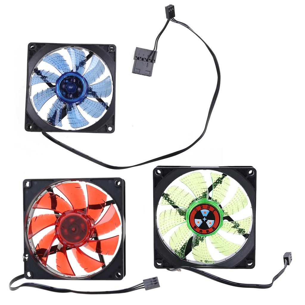 LED-Licht 3 Pin 90mm 12 LED-Licht PC Desktop-Computer für Gehäusekühlung PC Kühler Lüfter Geräuscharm 9025