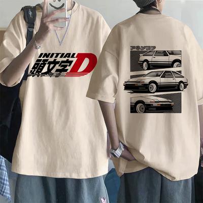 Ιαπωνικό Άνιμε Initial D Μπλουζάκι Ευρωπαϊκού Μεγέθους Redsuns Κινούμενα Σχέδια Γοτθικά Τοπ AE86 Αστείο Harajuku Μάνγκα Μπλουζάκι Ανδρικό Γραφικό Μπλουζάκι Ανδρικό