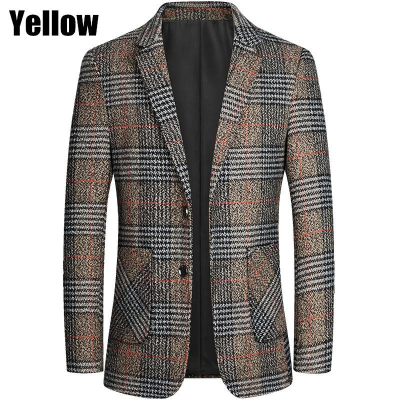 Classic Plaid Spring Autumn Blazer for Men Clothing Fashion Menss Suit Jacket Men Coat Costume Jackets Manteau Homme Jackets