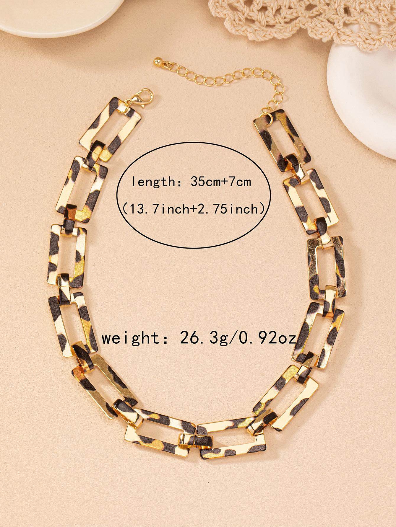 

Ожерелье-чокер с толстой цепью в стиле панк с леопардовым принтом, женское хип-хоп, простое, темпераментное, геометрическое, цепочка для ключицы