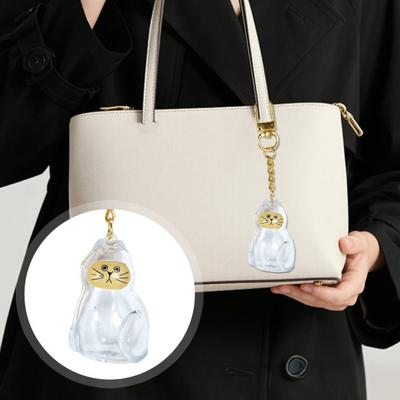 Cat Hair Storage Box Keychain Cat Memorial Pendant Transparent Pets Hair Capsule Portable Pet Souvenir Accessories Thoughtful Gift for Pet Lover