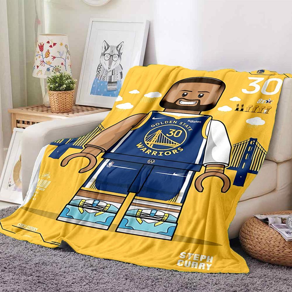 1pc Golden State Warriors Flannel Blanket, Soft Skin Friendly with Digital Printing, Various Sizes Available for Family, Friends, Birthday