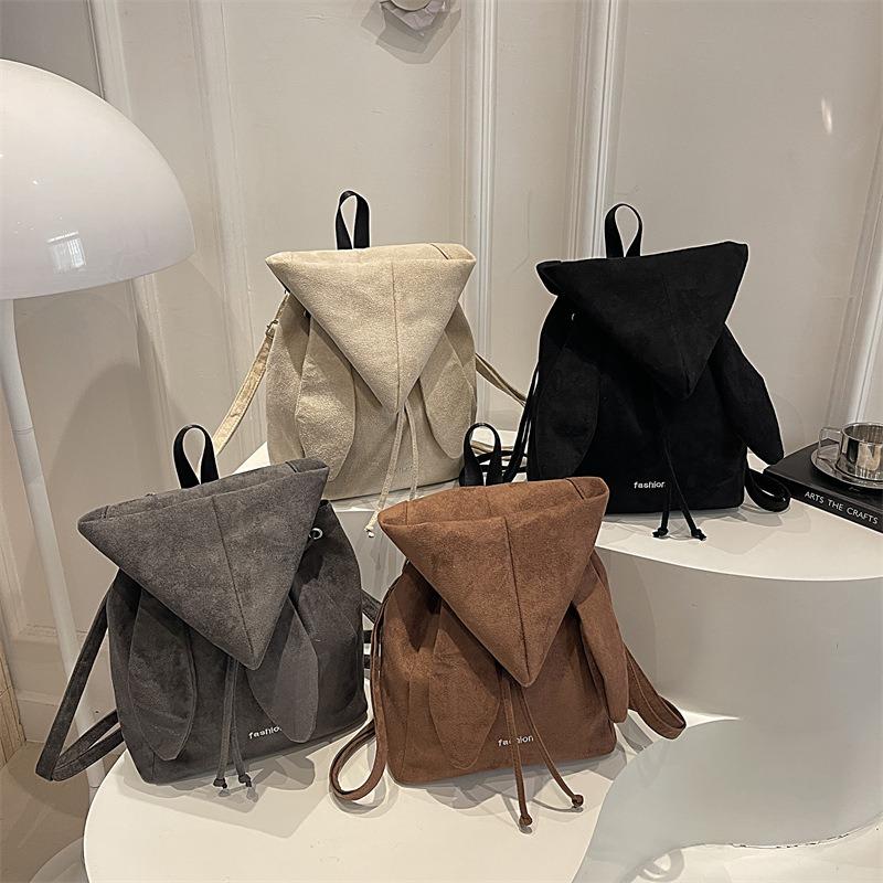 New niche angel wing backpack simple and high-value drawstring backpack sweatshirt hat bag