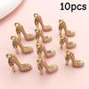 10/12 Piece Set 708.66x551.18 Inch Enamel High Heels Pendant for Women's Shoes Pendant Oil Dripping Necklace Keychain Jewelry Wh
