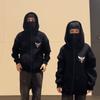 New Autumn and Winter European and American Style Double Hat Fashionable Simple Loose Punk Gothic Zipper Jacket