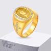 Vnox Stainless Steel Virgin Mary Cross Ring for Men, Gold Color Zircon Thumb Ring, Size 9-12 Chunky Religious Jewelry Gifts New