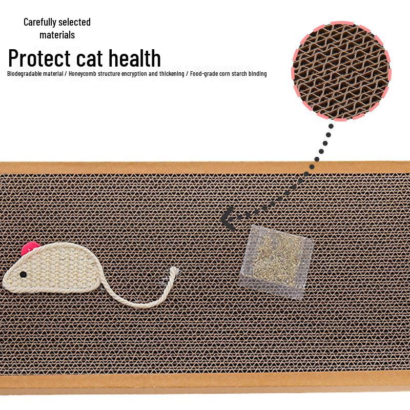 Cat Scratching Board with Woven Mouse & Catnip Bag Interactive Toy Bundle