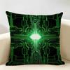 Circuit Board Pattern Design Cushion Cover Natural Linen Organic Fabric DoubleSided Printing Room Sofa Decor Pillow Case