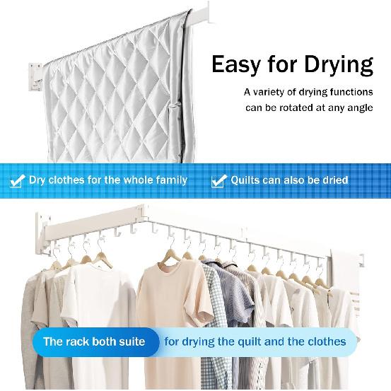 Wäscheständer Wandmontage,Wäscheständer Kleidung,Wäschetrockner Wandmontage,Zusammenklappbare Wäscheständer für