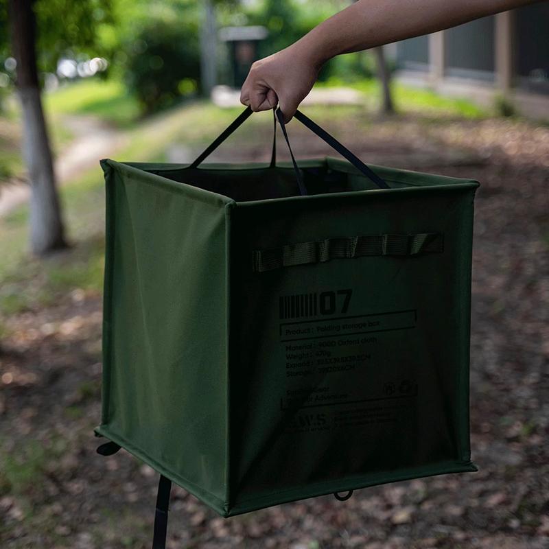 60L Large Capacity Portable Folding Trash Can Lawn & Leaf Waste Bag with Rope Storage Durable Oxford Fabric for Outdoor Camping